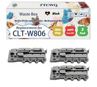 Compatible for Samsung CLT-W806 Waste Box Work for Samsung MultiXpress X7400GX X7400LX X7400Series X7500 GX X 7500 LX X 7500 Series X7600GX X7600LX X7600 Printers (3 Pack Black)