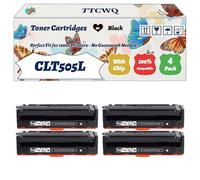 Compatible for Samsung CLT505L Toner Cartridges Work for Samsung ProXpress C2670FW C2670FW PremiumLine C2680FX Printers, with Chip, High Yield 6000 Pages, High-Definition Printing (4 Pack Black)