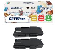 Compatible for Samsung CLTW806 Waste Toner Container Work for Samsung MultiXpress SL-X7400 SL-X7500 SL-X7600 Printers, with Chip, High Yield 81000 Pages, High-Definition Printing (2-Pack Black)