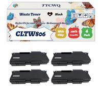 Compatible for Samsung CLTW806 Waste Toner Container Work for Samsung MultiXpress SL-X7400 SL-X7500 SL-X7600 Printers, with Chip, High Yield 81000 Pages, High-Definition Printing (4 Pack Black)