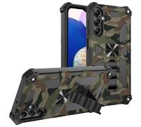 Compatible for Samsung Galaxy A55 5G Case, Camouflage Design Military Grade Drop Protective Cover Soft TPU Hard PC Tough Armor Shockproof Phone Case for Galaxy A55 5G with Kickstand, Army Green