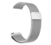 Compatible For Samsung Galaxy Watch 3 41mm/42mm/ Watch Active/2/ Watch4 40mm/ 44mm/ Classic 42mm/ Classic 46mm Strap Replacement Metal Mesh Band Strap Wrist Stainless Steel Loop Magnetic (Silver)