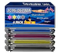 Compatible for Samsung JC96-06732A Developer Unit, Work for Samsung CLX-9201NA 9201ND CLX-9251NA CLX-9251ND CLX-9301NA Printers, Developer Unit JC96-06731A JC96-06730A JC96-06729A (4-Pack BK/C/M/Y)