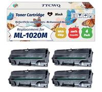 Compatible for Samsung ML-1020M Toner Cartridge Work for Samsung IZZI Plus II ML-1010 ML-1020 ML-1020M ML-1200 Printers (4 Pack Black)
