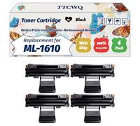 Compatible for Samsung ML-1610 Toner Cartridge Work for Samsung ML-1610 ML-2010P ML-2570 ML-1615 ML-2010R Printers (4 Pack Black)