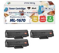 Compatible for Samsung ML-1670 Toner Cartridge Work for Samsung ML-1660 ML-1665 ML-1670 ML-1860 ML-1865 Printers (3 Pack Black)