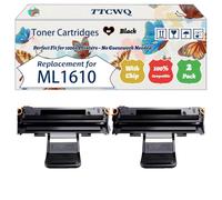 Compatible for Samsung ML1610 Toner Cartridges Work for Samsung ML-2010 ML-2010P ML-2010R ML-2510 ML-2570 ML-2571N Printers (2-Pack Black)