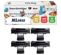 Compatible for Samsung ML1610 Toner Cartridges Work for Samsung ML-2010 ML-2010P ML-2010R ML-2510 ML-2570 ML-2571N Printers (4 Pack Black)
