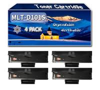 Compatible for Samsung MLT-D101S Toner Cartridge, Work for Samsung ML-2160 ML-2162 ML-2165 ML-2165W ML-2168 SCX-3400 SF-760P Printers, Toner Cartridge D101S (4 Pack Black)