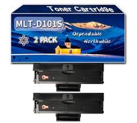 Compatible for Samsung MLT-D101S Toner Cartridge, Work for Samsung ML-2160 ML-2162 ML-2165 ML-2165W ML-2168 SCX-3400 SF-760P Printers, Toner Cartridge D101S (2-Pack Black)
