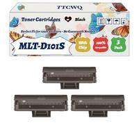 Compatible for Samsung MLT-D101S Toner Cartridges Work for Samsung SF-760P ML-2165W SCX-3400W ML-2168 SCX-3405 Printers, with Chip, High Yield 2500 Pages, High-Definition Printing (3 Pack Black)