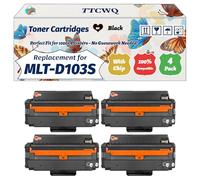 Compatible for Samsung MLT-D103S Toner Cartridges Work for Samsung ML-2950ND SCX-4728FD ML-2955DW SCX-4729FD ML-2955ND SCX-4729FW Printers (4 Pack Black)
