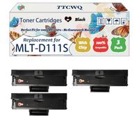 Compatible for Samsung MLT-D111S Toner Cartridges Work for Samsung Xpress SL-M2020W SL-M2022 SL-M2022W SL-M2026 SL-M2026W SL-M2070 SL-M2070FW Printers (3 Pack Black)
