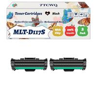 Compatible for Samsung MLT-D117S Toner Cartridges Work for Samsung SCX-4655F SCX-4655FN SCX-4650N SCX-4650 Printers, with Chip, High Yield 3000 Pages, High-Definition Printing (2-Pack Black)