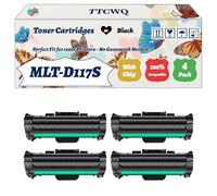 Compatible for Samsung MLT-D117S Toner Cartridges Work for Samsung SCX-4655F SCX-4655FN SCX-4650N SCX-4650 Printers, with Chip, High Yield 3000 Pages, High-Definition Printing (4 Pack Black)