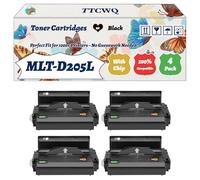 Compatible for Samsung MLT-D205L Toner Cartridges Work for Samsung ML-3710 ML-3710 D ML-3710 DW ML-3710 N ML-3710 ND ML-3710 Series ML-3712 DW Printer (4 Pack Black)
