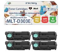 Compatible for Samsung MLT-D303E Toner Cartridges Work for Samsung ProXpress M4560 FX M4580 FX Printers, with Chip, High Yield 40000 Pages, High-Definition Printing (4 Pack Black)
