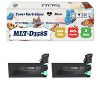 Compatible for Samsung MLT-D358S Toner Cartridges Work for Samsung MultiXpress M4370LX M5300 Series M5360RX M5370 Printers (2-Pack Black)