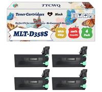 Compatible for Samsung MLT-D358S Toner Cartridges Work for Samsung MultiXpress M4370LX M5300 Series M5360RX M5370 Printers (4 Pack Black)