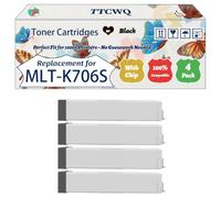 Compatible for Samsung MLT-K706S Toner Cartridges Work for Samsung MultiXpress K7400GX K7400LX K7400 Series K7500 GX K7500LX K7500 Series K7600GX K7600LX K7600 Printers (4 Pack Black)