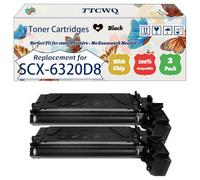 Compatible for Samsung SCX-6320D8 Toner Cartridges Work for Samsung MultiXpress 6322 DN SCX-6100 Series SCX-6120 SCX-6120 N SCX-6122 DN SCX-6520 Printers (2-Pack Black)