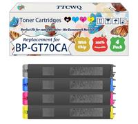 Compatible for Sharp BP-GT70CA Toner Cartridges Work for Sharp BP-70C31 BP-70C36 BP-70C45 BP-70C55 BP-70C65 Printers, with Chip, High Yield 40000 Pages, High-Definition Printing (4-Pack BK/C/M/Y)