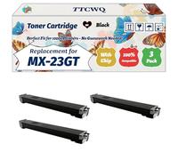 Compatible for Sharp MX-23GT MX23GT Toner Cartridge Work for Sharp MX-2010U MX-2310F MX-2310N MX-2310 MX-2310U Printers, with Chip, High Yield 15000 Pages, High-Definition Printing (3 Pack Black)
