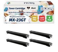 Compatible for Sharp MX-23GT MX23GT Toner Cartridge Work for Sharp MX-2010U MX-2310F MX-2310N MX-2310 MX-2310U Printers, with Chip, High Yield 15000 Pages, High-Definition Printing (4 Pack Black)