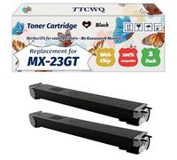 Compatible for Sharp MX-23GT MX23GT Toner Cartridge Work for Sharp MX-2010U MX-2310F MX-2310N MX-2310 MX-2310U Printers, with Chip, High Yield 15000 Pages, High-Definition Printing (2 Pack Black)