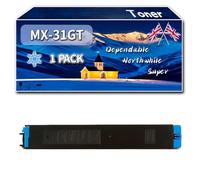 Compatible for Sharp MX-31GT Toner Cartridges, Work for Sharp MX-2301N MX-2600N MX-3100N MX-5000N MX-M565N Printers, Toner Cartridges MX31GT MX-31GTBA MX-31GTCA MX-31GTMA MX-31GTYA (1 Pack Cyan)