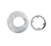 Compatible for Shimano Road Bike Chainrings Set 2x12 Speed 110 BCD Asymmetric Aero Cover 7100/8100/9200 Silver Set(50-34)