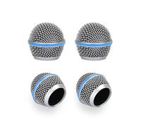 Compatible For Shure BETA 57A 58A Mesh Ball Head Wired Wireless Microphone Grille Microphone Replacement Head Steel(4Pc)