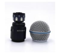 Compatible For Shure BETA58A SM58 PG58 Upper Steel Microphone Core Parts FOR SLX2 PGX2 QLXD2 Wireless Handheld Microphone Replacement Head(BETA58A-BLACK)