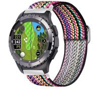 Compatible for SkyCaddie Watch Band, Blueshaweu Quick Release Stretch Elastics Nylon Adjustable Replacement Strap Accessories Compatible for SkyCaddie LX2,LX5,LX5C Smart Watch (Bohe Rainbow, 20mmSize)
