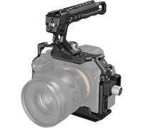 Compatible for SmallRig Camera Cage Handle Grip for Sony A7RV A7RIV A7IV A7SIII A1, with 1/4" Holes & Cold Shoe(CageWithHandle 3668B)