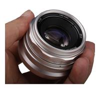 Compatible for Sony E Mount 35mm F1.6 APS-C Manual Focus Prime Lens(Silver,M4/3)