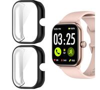 Compatible for Spade & Co Health Smartwatch 4 Case, Lamshaw TPU Case with Screen Protector Compatible for Spade & Co Health Smartwatch 4 1.85 Inches (Black+Black)