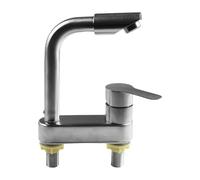 Compatible for Stainless Steel Sink Faucet, Cold and Hot Mixer, Mounted On A Single Handle Deck with 2 Holes
