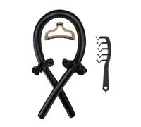 Compatible For Styling Set 4-in-1 Heatless Curling Hair Stick Headbands Clips Wide Toothed Comb(Black)
