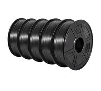 Compatible for TECBEAS 5 Rolls Silk 3D Filament 1.75mm High-Toughness Colorful for FDM 3D Printers(Silk 5BK)