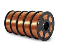 Compatible for TECBEAS 5 Rolls Silk 3D Filament 1.75mm High-Toughness Colorful for FDM 3D Printers(Silk 5RC)
