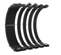 Compatible for TEUCER - 35CM CPU PSU Extension Cable Kit, 24Pin ATX/6+2Pin PCI-E/4+4Pin EPS, Power Cord with Cable Comb(MZ-5-BK)