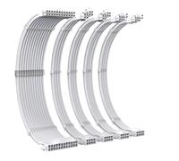 Compatible for TEUCER - 35CM CPU PSU Extension Cable Kit, 24Pin ATX/6+2Pin PCI-E/4+4Pin EPS, Power Cord with Cable Comb(MZ-5-WH(WH))