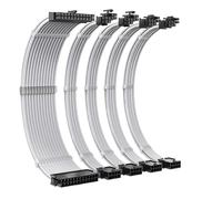 Compatible for TEUCER - 35CM CPU PSU Extension Cable Kit, 24Pin ATX/6+2Pin PCI-E/4+4Pin EPS, Power Cord with Cable Comb(MZ-5-WH)