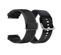 Compatible for Timex Weekender Weekender 38mm / Expedition Scout 40mm Watch Band, 2-Pack 20mm Soft Silicone + Stretch Nylon Adjustable Straps Quick Release Replacement Wristbands