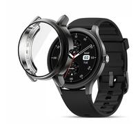 Compatible for TOOBUR DR06 Smart Watch Case, Lamshaw Soft All Around TPU Case with Screen Protector with Silicone Dust Plug Compatible with TOOBUR DR06, Fitpolo DR06 Smart Watch (Black)
