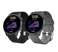 Compatible for TouchElex Venus Smartwatch Band, onetuo Breathable Nylon Woven Fabric Replacement Accessory Strap Compatible for TouchElex Venus 1.2" Smart Watch/Deeprio Pascua (2 pack-Black+Gray)