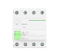 Compatible For Type A RCCB Electromagnetic Residual Current Circuit Breaker A ELCB 4 Pole 16A 25A 40A 63A RCD 30mA 100mA 300mA 6KA(4 Pole 30mA,20A)