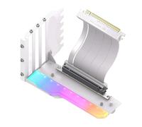 Compatible for Vertical Graphics Card Holder Kit 115mm PCI-E 4.0 X16 ARGB Riser Cable 90 Degree Right Angle(White Bright)