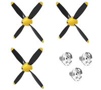Compatible for Volantex RC Plane 4-Blade Propeller, 3PCS Set with Saver and Adapter, Spare Replacement Part